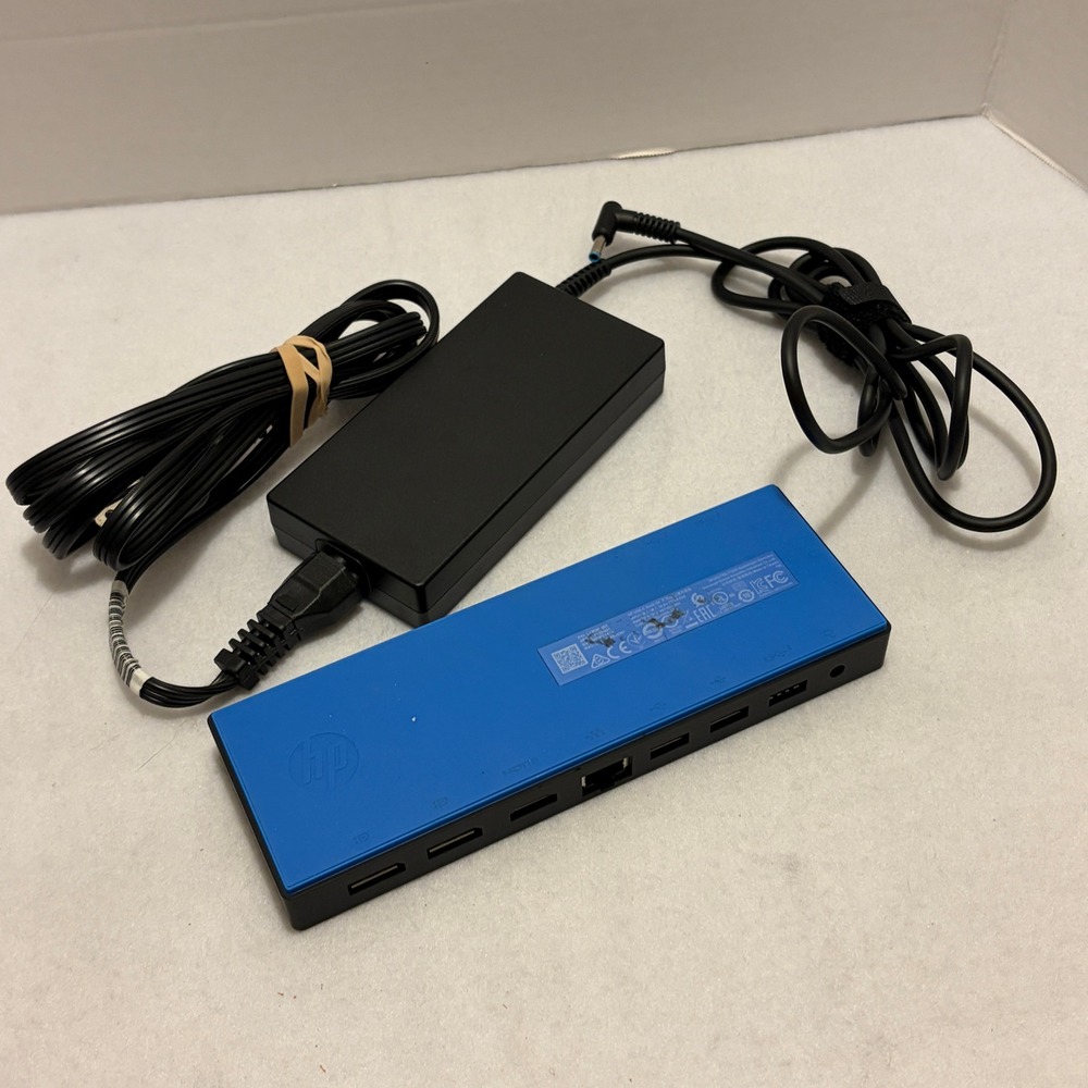 HP USB-C Dock G4 L13898-002 Blue Laptop Docking Station with 90W Power Adapter